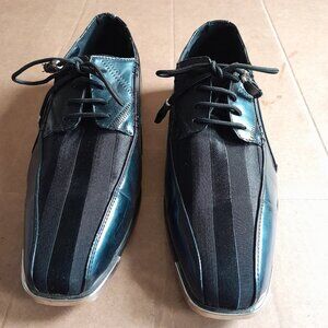 Expressions by RC 4925 Men’s Oxford Dress Shoes Striped Satin Tuxedo Size 11